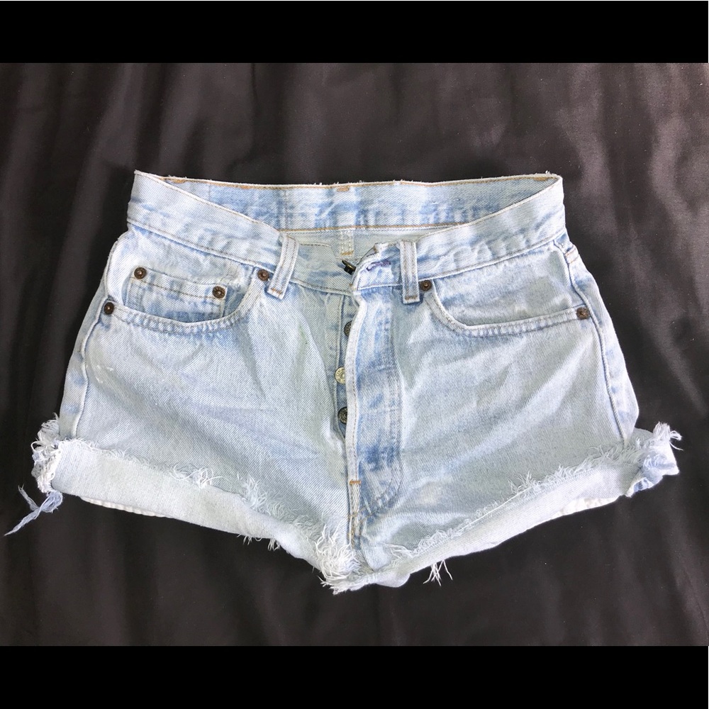 Levi’s Vintage High Rise Light Wash Denim Shorts